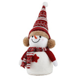 Standing handcrafted snowman ornament 35cm tall.
