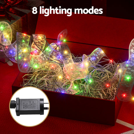 The 20m ribbon fairy lights shown again, mains powered with a transformer.