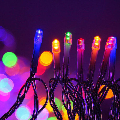 Multicoloured string lights 50 metres long with 500 LEDs.