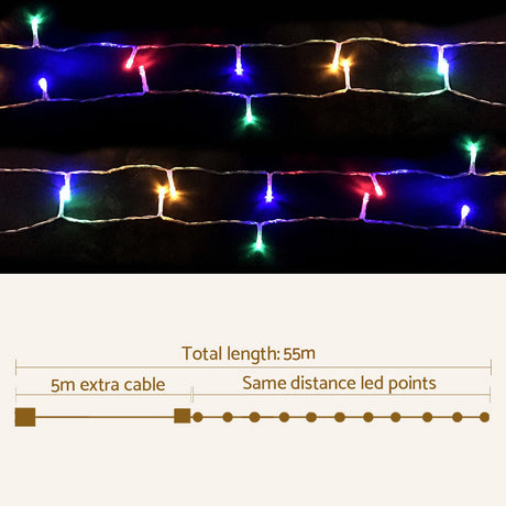 Another view of the 50m string lights, for indoor or outdoor use.
