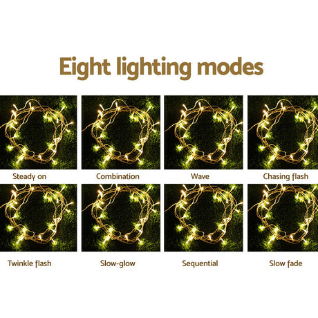 Another view of the 100m string lights, running on low voltage.