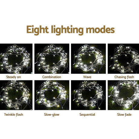 Another view of the 100m string lights, running on low voltage.