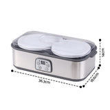Devanti Greek Yoghurt Maker Machine 2x960ml Large Tubs Temp Control Grey