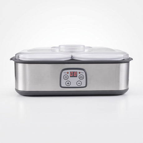 Devanti Greek Yoghurt Maker Machine 2x960ml Large Tubs Temp Control Grey.