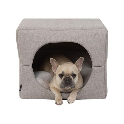 Baxter Bone Taupe Sofa Style Fabric Pet Cube - Medium