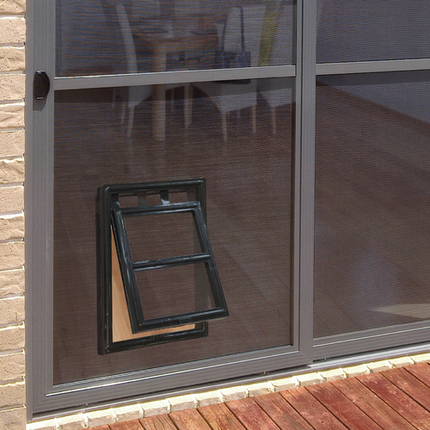 Pillar 202 x 254mm Black Medium Flyscreen Pet Door