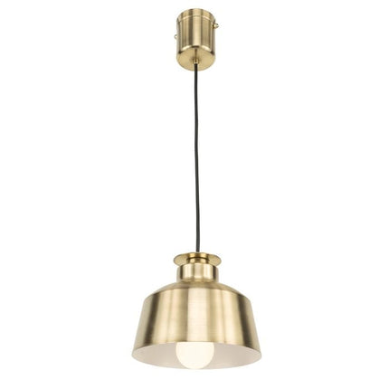 Brilliant 20cm Satin Brass Edie DIY Plug-In Lux Industrial Metal Pendant Light