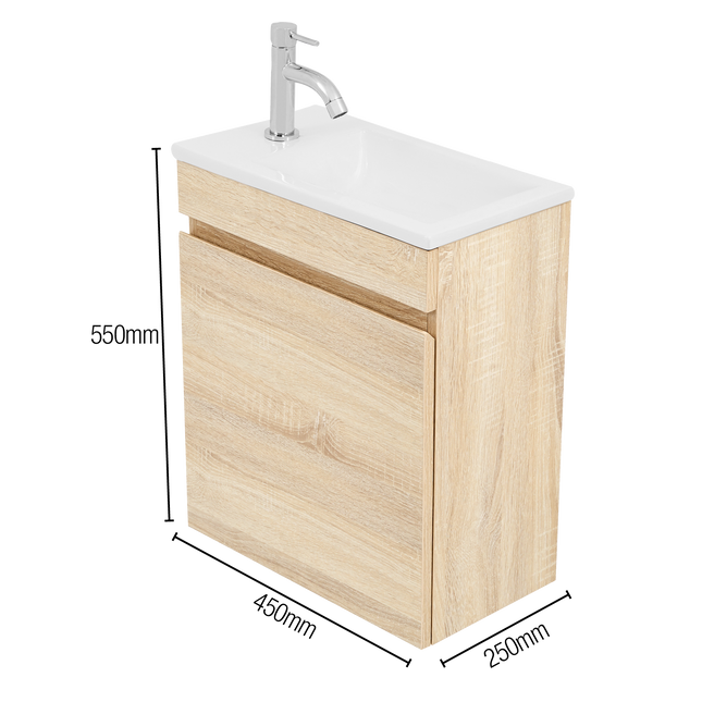 CIBO 450mm Coast Veneer Tonic Mini Wall Hung Vanity