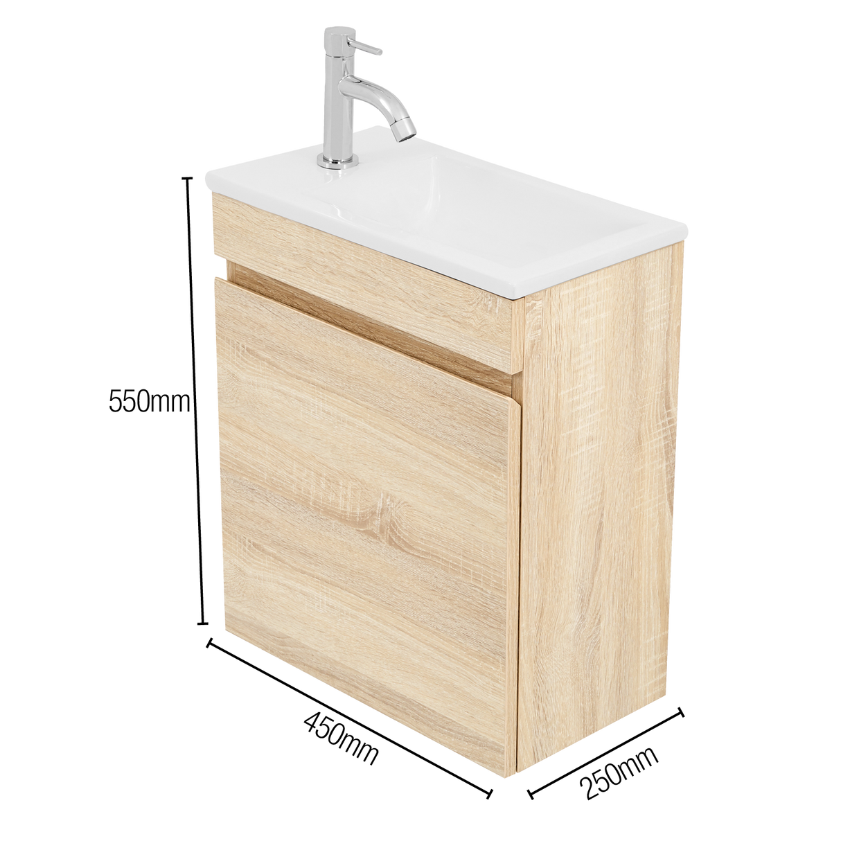 CIBO 450mm Coast Veneer Tonic Mini Wall Hung Vanity