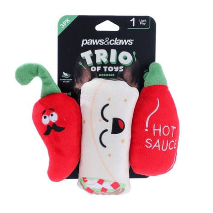 Paws & Claws Mini Trio Dog Toy - 3 Pack