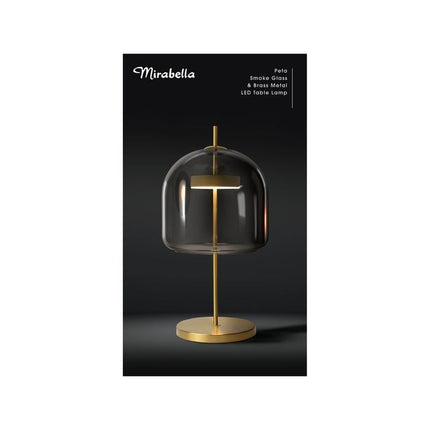 Mirabella Peta Smoke Glass LED Table Lamp