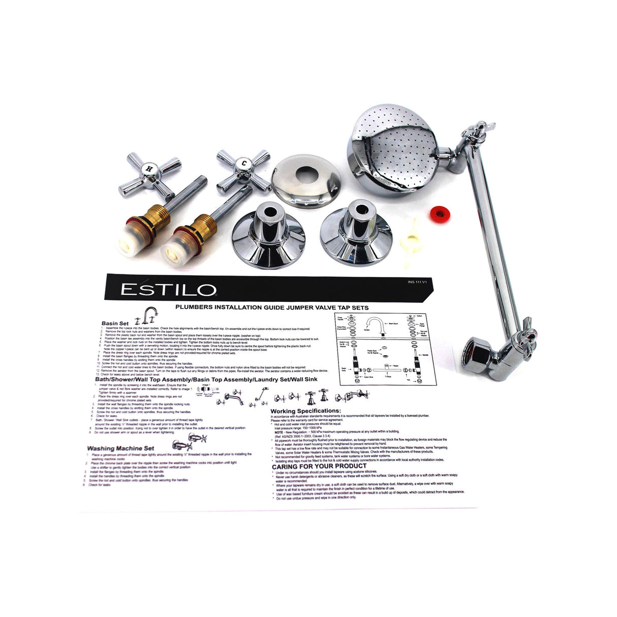 Estilo Chrome Shower Set WELS 3 Star 9L/min
