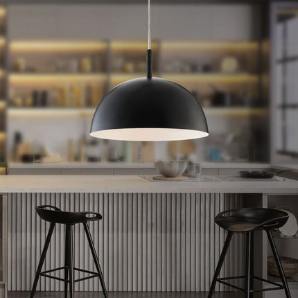 Verve Design 60W Black Metal Dome Pendant Light