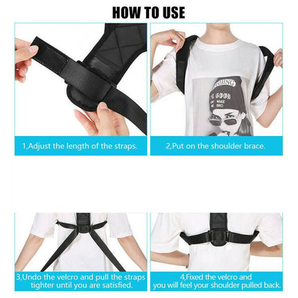 Posture Clavicle Support Corrector Back Straight Shoulders Brace Strap Correct