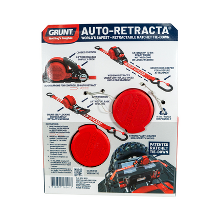 GRUNT Safety Auto Retracta Ratchet 25mm x 5m - Pack of 2