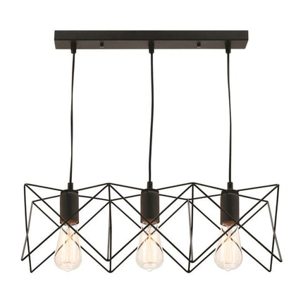 Mercator 240V 3 Light Matt Black Prism Vista Pendant Light