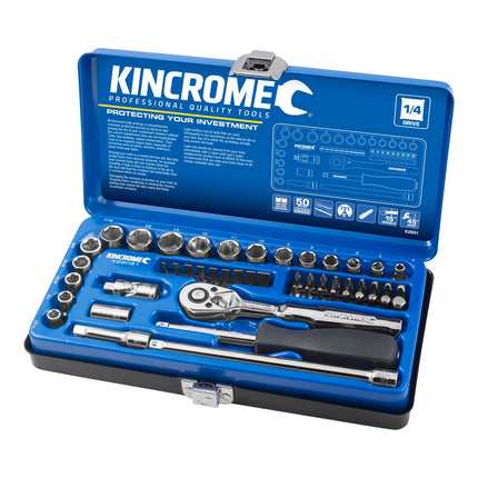 Kincrome 1/4" Drive Metric And Imperial Socket Set - 50 Piece