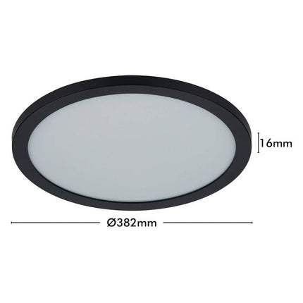 Mercator 28W 38.2CM Aaron Ultra Slim CCT Ceiling Light Black