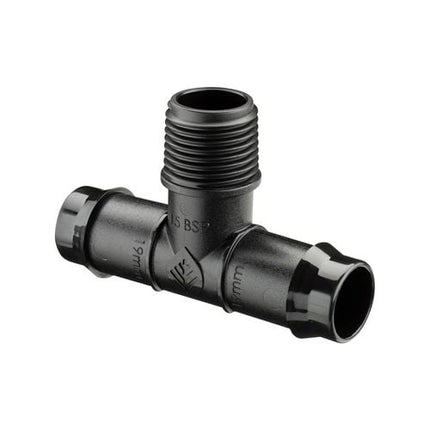 Pope 19mm Barbed x 15mm BSP Poly Threaded Male Tee - 5 Pack