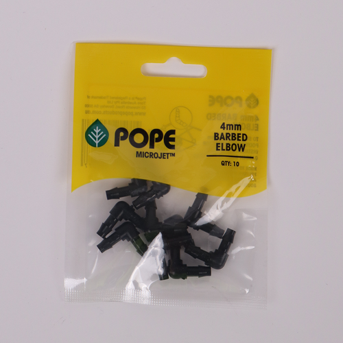 Pope 4mm Barbed Elbow - 10 Pack