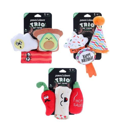 Paws & Claws Mini Trio Dog Toy - 3 Pack