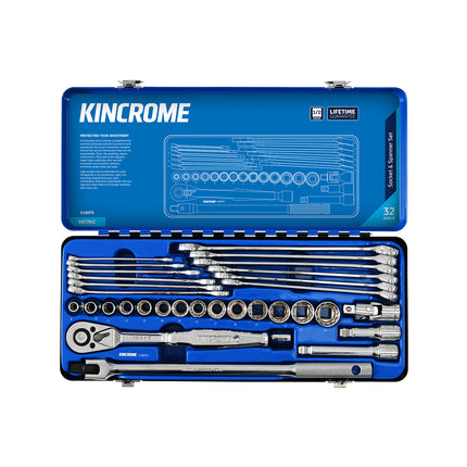 Kincrome 32 Piece 1/2" Drive Metric Socket And Spanner Set