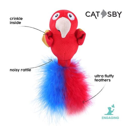 Paws & Claws 25 x 7 x 5cm Assorted Catsby Rattle Belly Bird Cat Toy