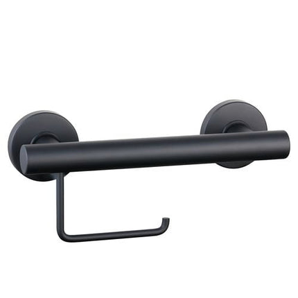 Evekare Black Toilet Roll Holder Grab Rail