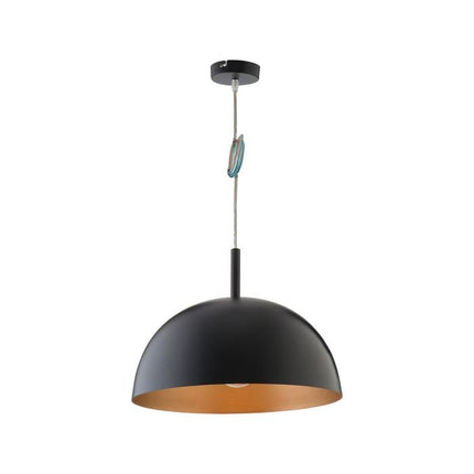 Verve Design 60W Black And Gold Metal Dome Pendant Light