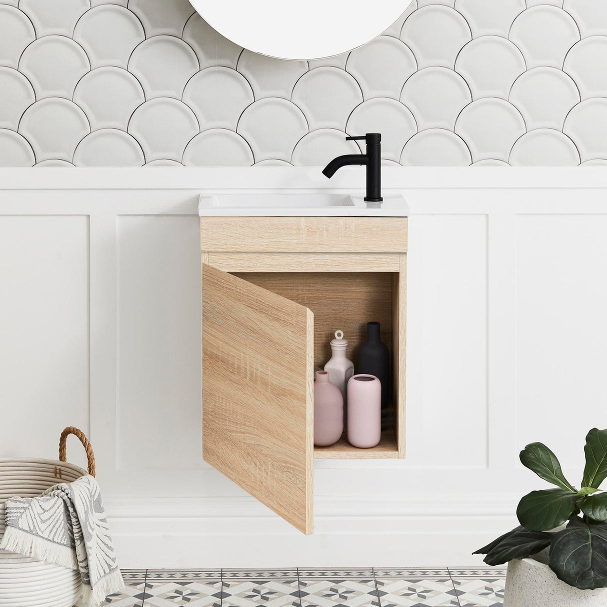 CIBO 450mm Coast Veneer Tonic Mini Wall Hung Vanity