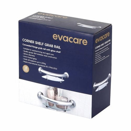 Evekare Corner Shelf With Grab Rail