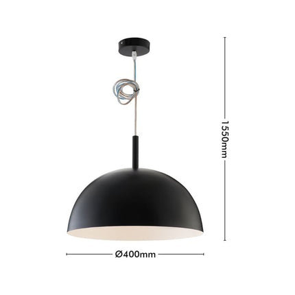 Verve Design 60W Black Metal Dome Pendant Light