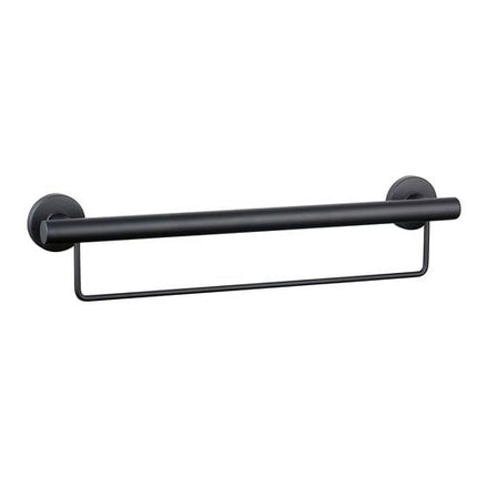 Evekare 600mm Black Towel Rail with Grab Rail