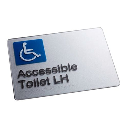 Sandleford 180 x 235mm Accessible Toilet LH Braille Sign