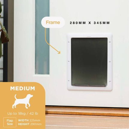 Hakuna Pets Medium White Essential Pet Door