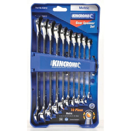 Kincrome 10 Piece Metric Geared Spanner Set