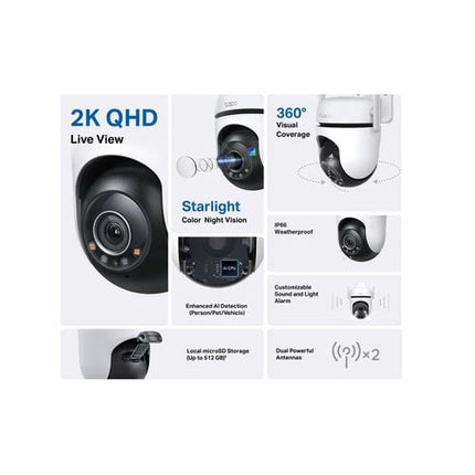 TP-Link Tapo C520WS 2K Outdoor Pan/Tilt Security Wi-Fi Camera