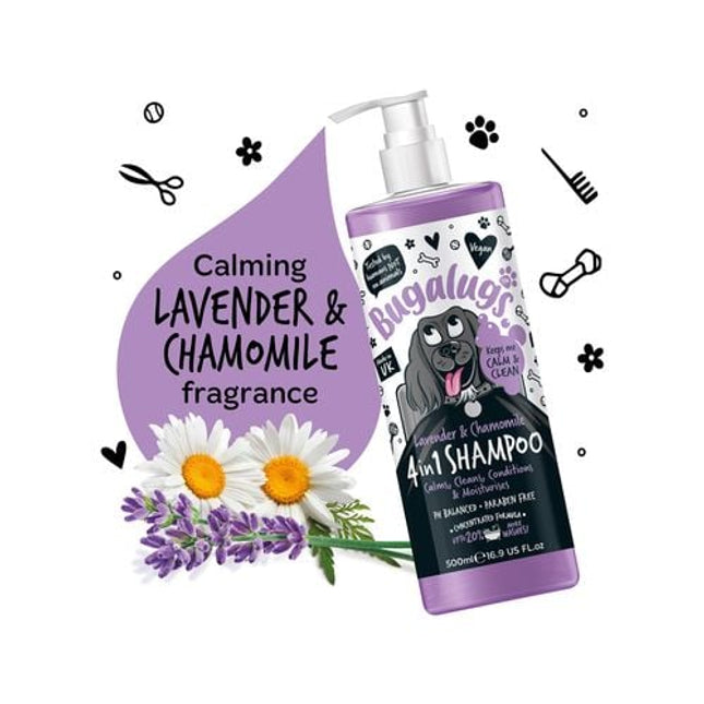 Bugalugs 500ml 4 In 1 Lavender And Chamomile Dog Shampoo