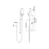Methven Easy Click 3 Function Telescopic Rail Shower WELS 4 Star 7.5L/min