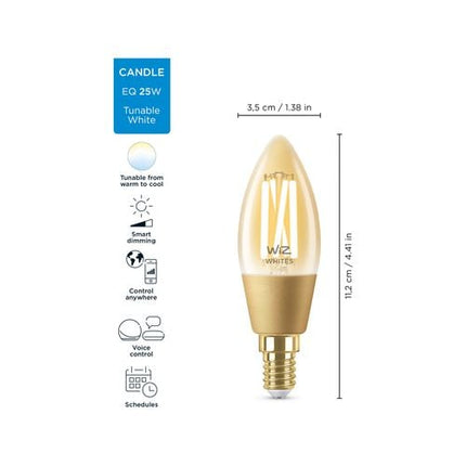 WIZ P45 E14 LED 470Lm Tuneable White 4.9W Smart Filament Candle