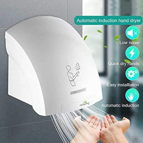 Dolphy automatic induction hand dryer features: low noise, quick dry hands, easy installation