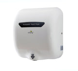 Dolphy European style 1800W hand dryer in white, angled view