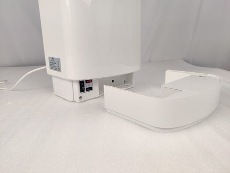 Removable water drain tray at the base of the Dolphy jet hand dryer