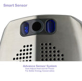 Close-up of the Dolphy hand dryer's smart infrared sensor and air outlet