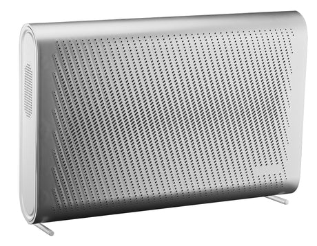 Dolphy 2-way air purifier on its desktop stand, angled front view