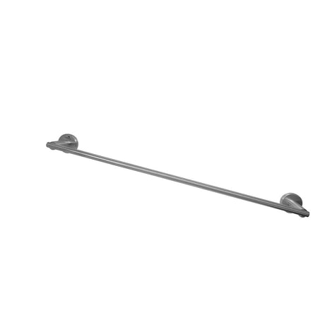 Dolphy 600 mm brushed stainless steel single towel rail, angled view