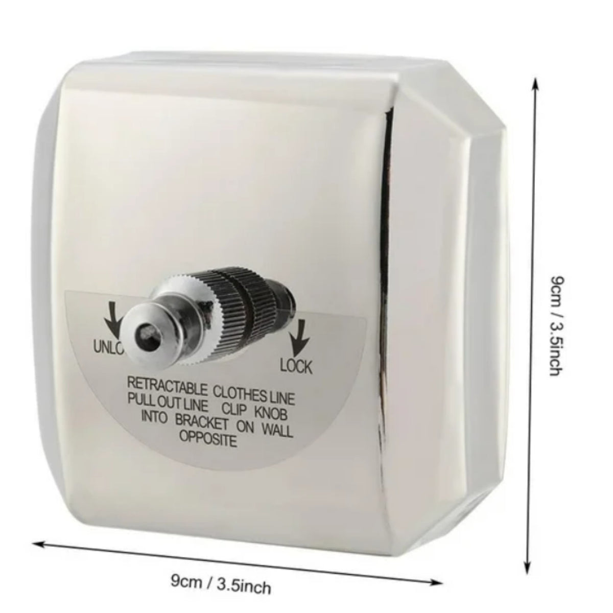 Dolphy square retractable clothesline dimensions: 9 cm x 9 cm