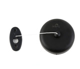 Dolphy black retractable clothesline with its line hooked to the wall catch plate