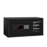 Dolphy digital safe LED display reading OPENED with the keypad beside it