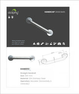 Dolphy DHGB0012 handicap grab bar sheet: 300 mm straight handrail, 304 stainless steel